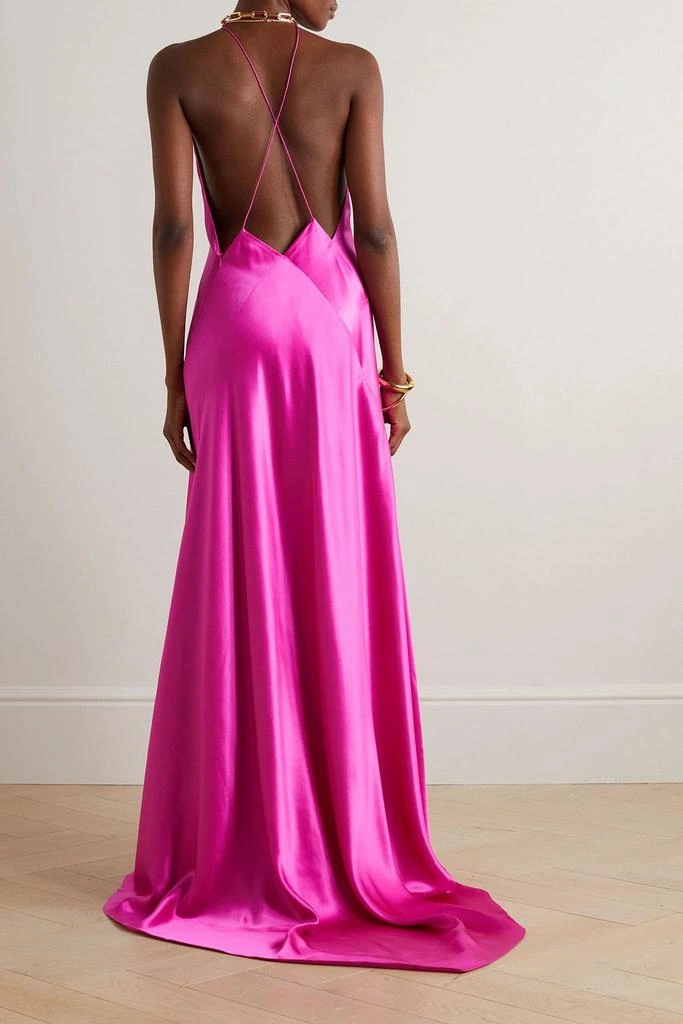 MICHAEL LO SORDO Paloma silk-satin halterneck gown 3