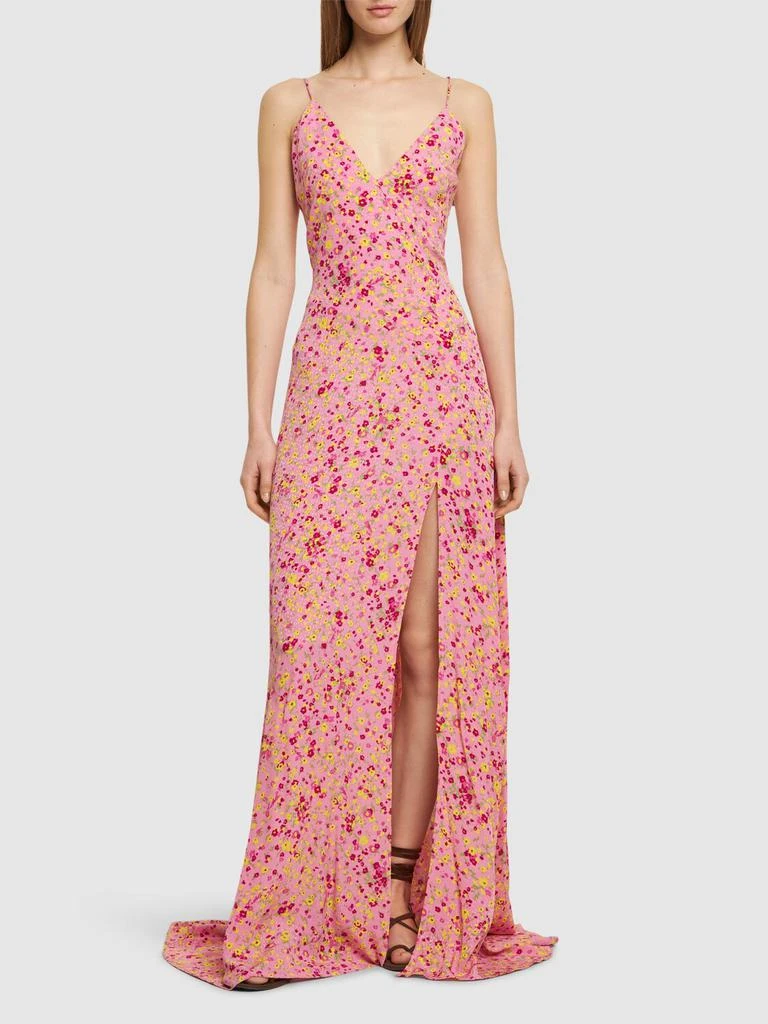ROTATE Floral Print Jacquard Maxi Slip Dress 1