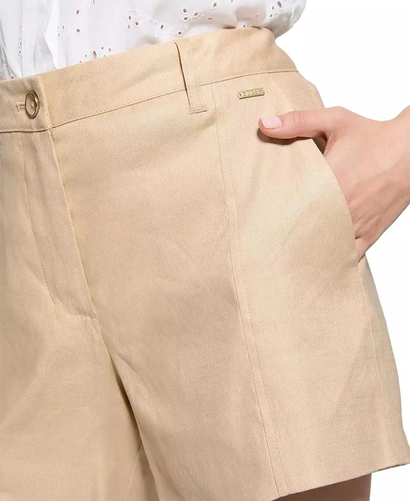 GUESS Women's Isabeau Linen-Blend High-Rise Shorts 4