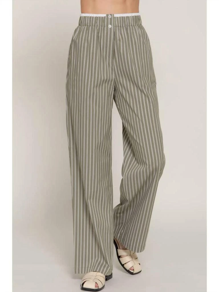 Active Basic Active Basic - Contrast Waist Combo Boxer Straight Stripe Pants 2