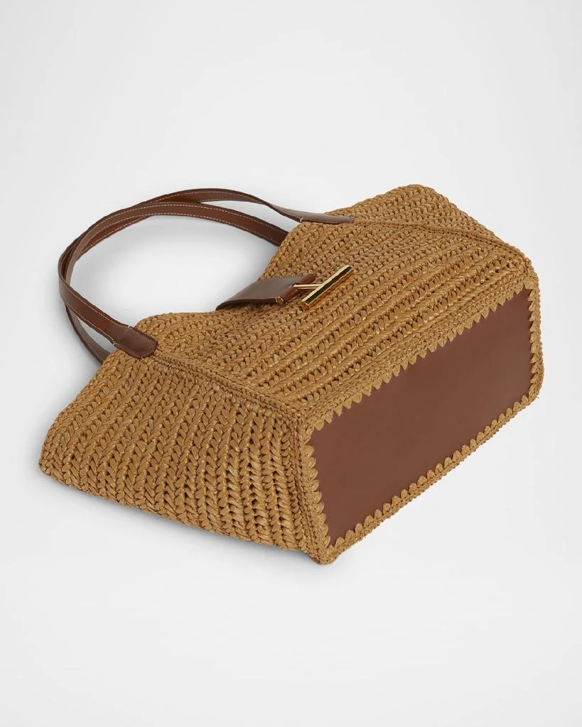 Tom Ford Tara Medium Tote Bag in Raffia Viscose and Leather 7