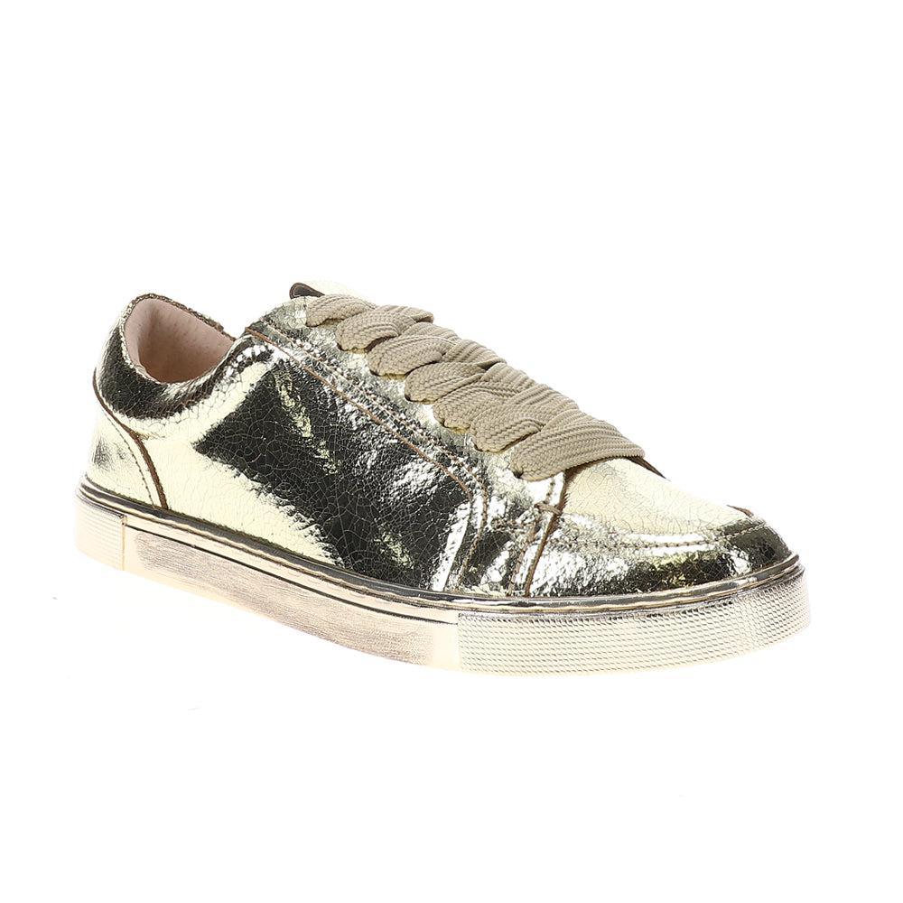 Frye Ivy Court Metallic Lace Up Sneakers