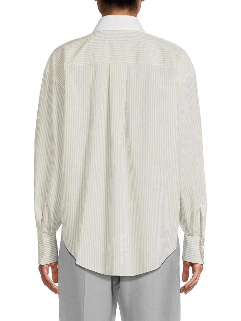 Brunello Cucinelli Striped Cotton-Blend Button-Front Shirt 2
