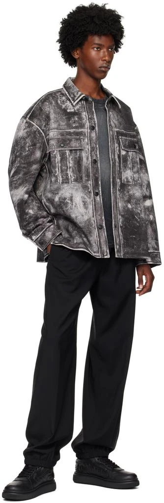 Alexander Wang Black & Gray Oversized Denim Jacket 4