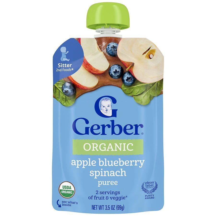 Gerber 2nd Foods Puree Apple Blueberry Spinach