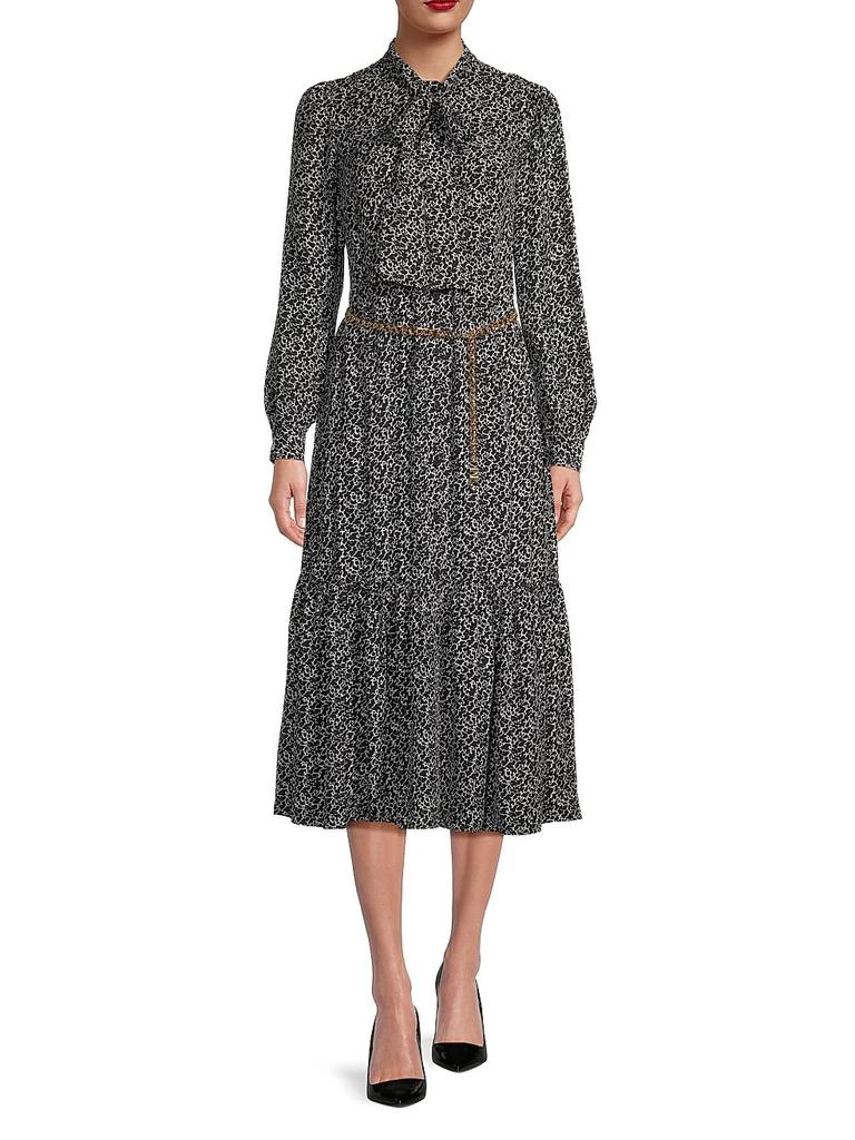 Michael Kors Leopard Tie-Neck Midi-Dress 2