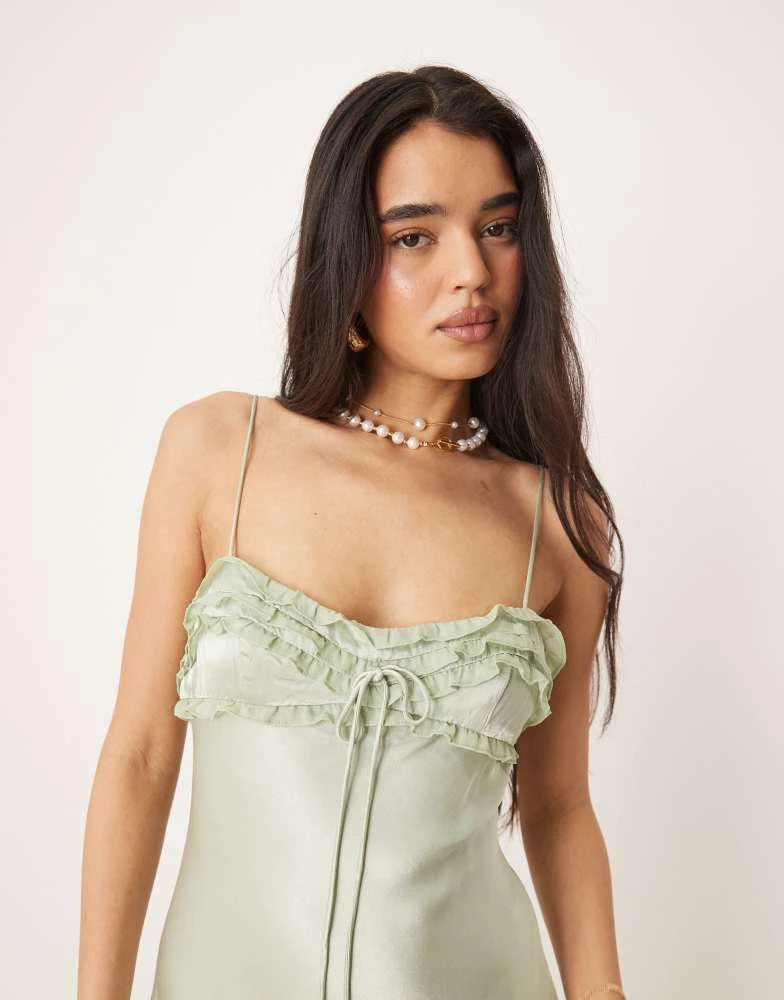 For Love & Lemons For Love & Lemons Natalie maxi dress in desert sage 4