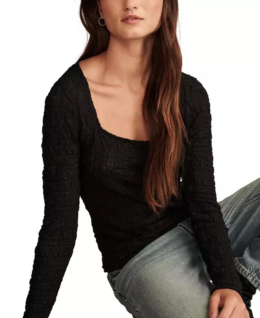 Lucky Brand Women's Textured-Lace Square-Neck Top 5