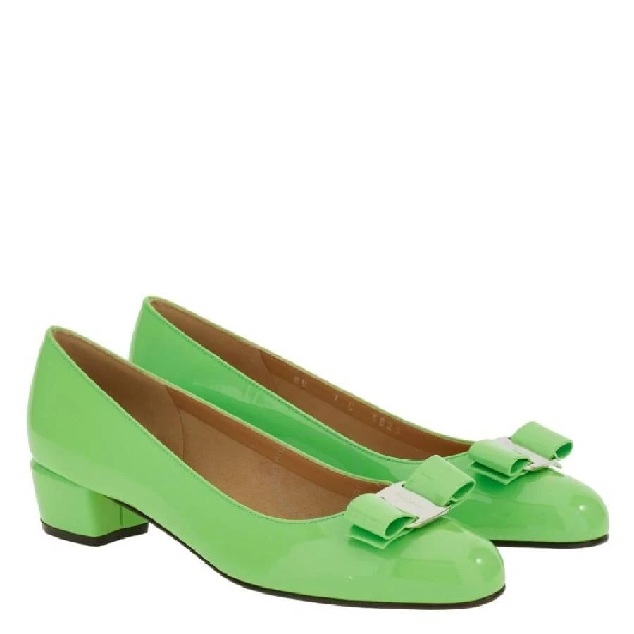 Salvatore Ferragamo Salvatore Ferragamo Green Vara Bow Pump Shoe 1