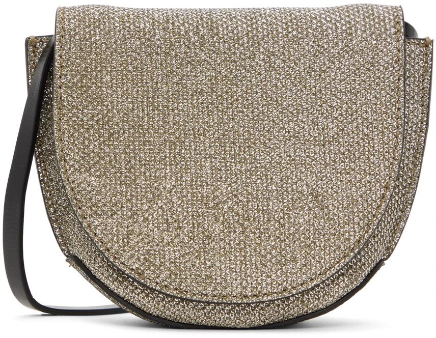 Ganni Gold Nano Banner Saddle Bag 1