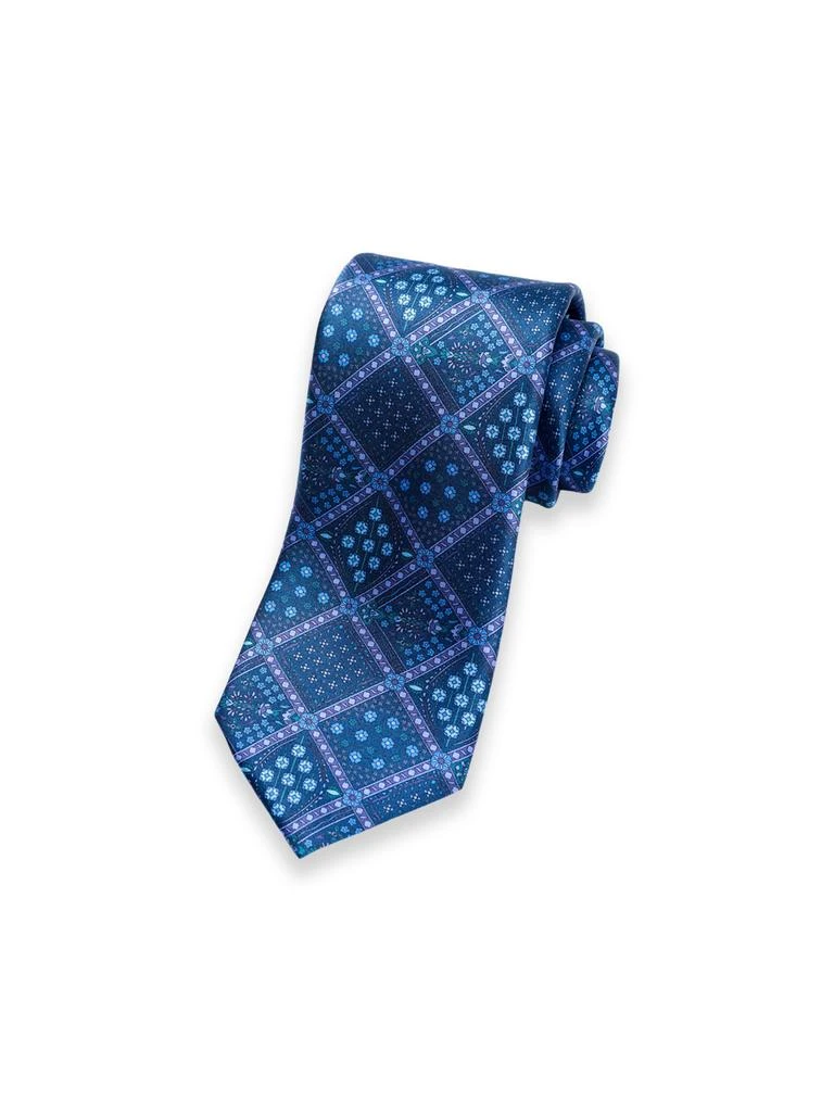 Paul Fredrick Medallion Printed Italian Silk Tie