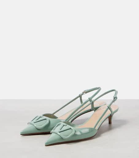 Valentino VLogo Signature 40 leather slingback pumps 4