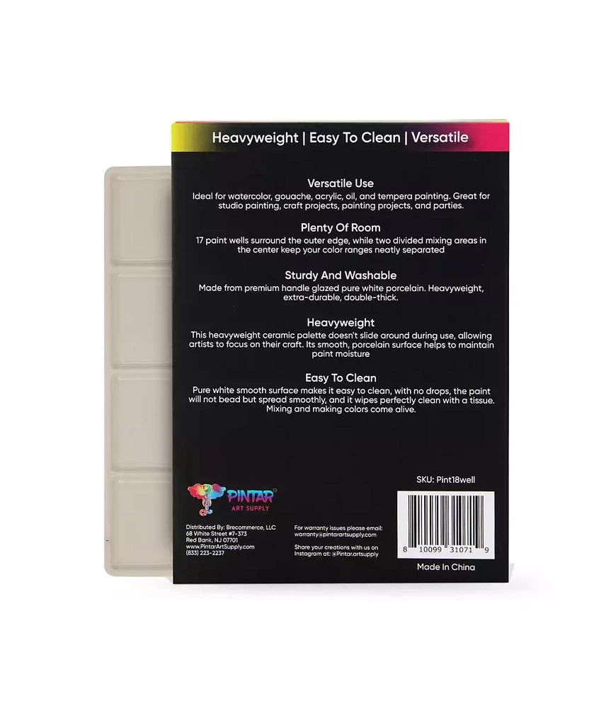 Pintar Ceramic Watercolor Paint Palette Tray - 18 -Well Ceramic Palette | Rectangle - 8

x5.5

x0.75

 Paint Pallet 3
