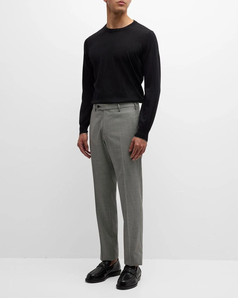 Zanella Men's Devon Wool Serge Houndstooth Trousers 2