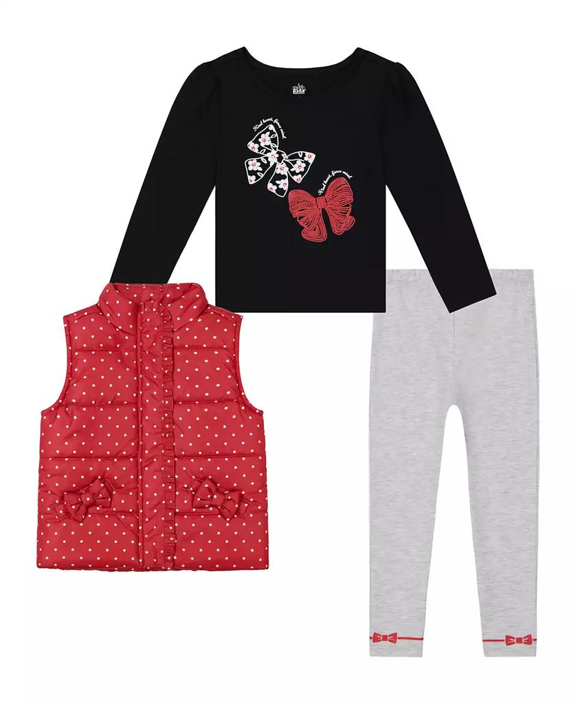 KIDS HEADQUARTERS Toddler and Little Girls Polka-Dot Vest & Leggings, 2 Piece Set