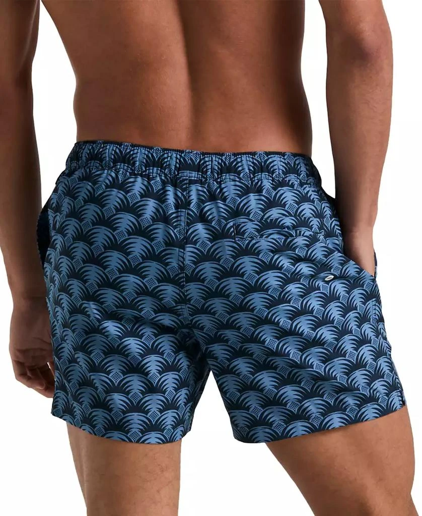 Original Penguin Men's Slim Fit Geo Palm Print Drawstring 5" Swim Trunks 2