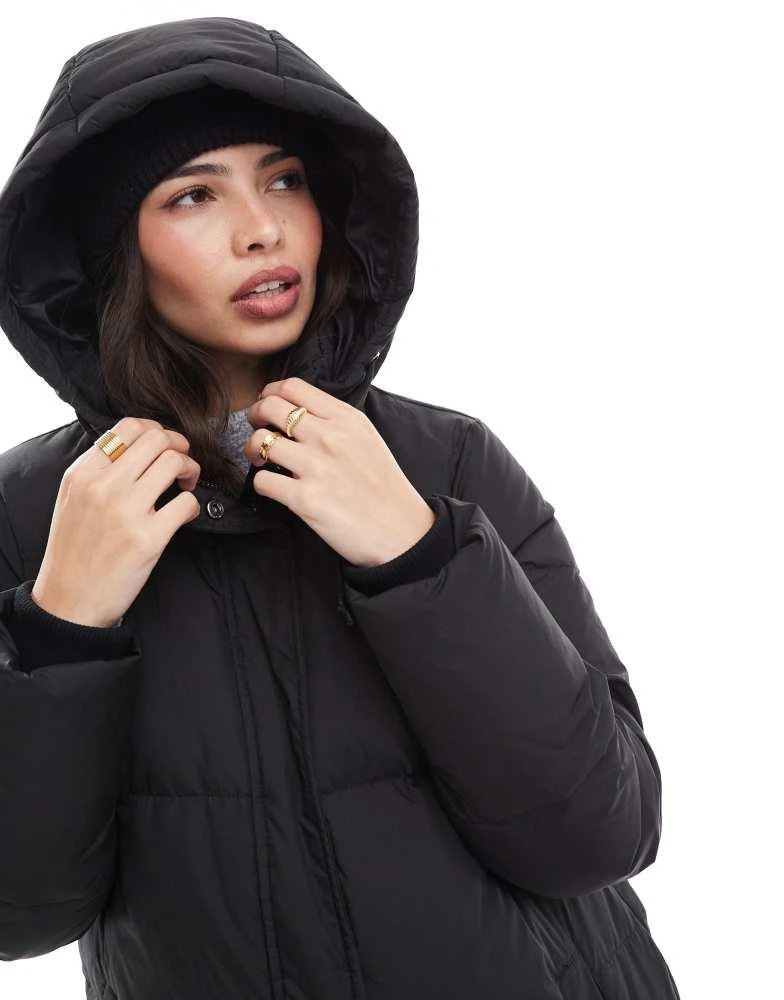ONLY ONLY longline puffer coat in black 3