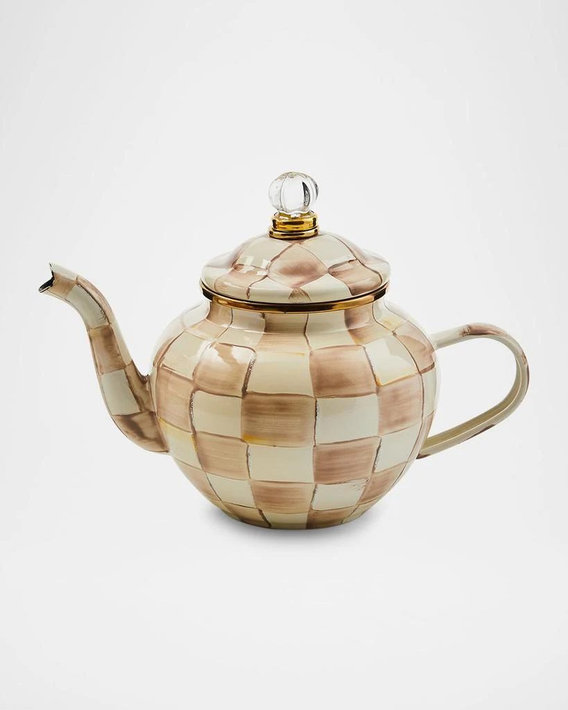 MacKenzie-Childs Mocha Check 4-Cup Teapot 1