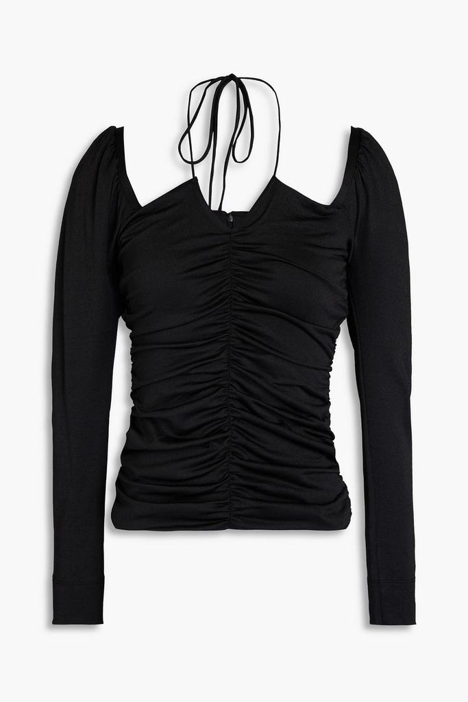 Ganni Ruched jersey top