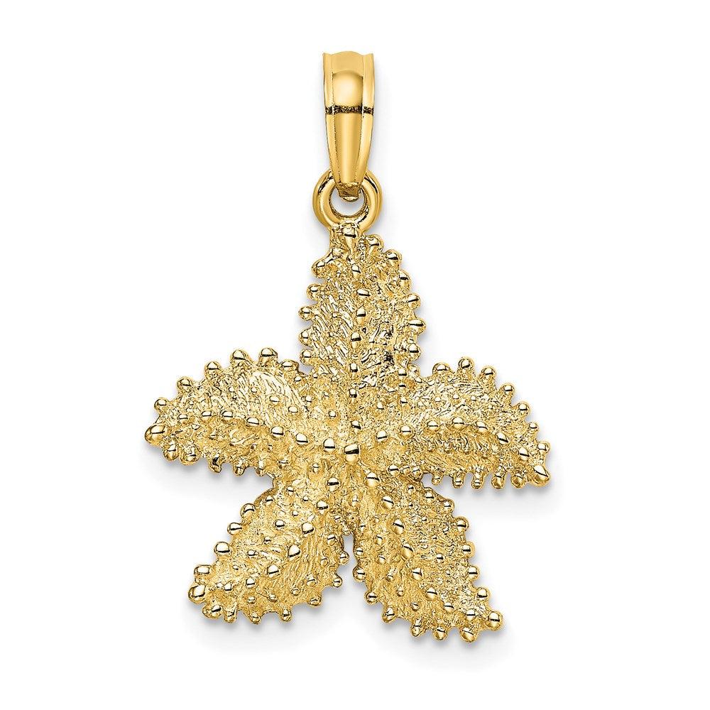 Diamond2Deal 14k Yellow Gold Textured Starfish Charm Pendant