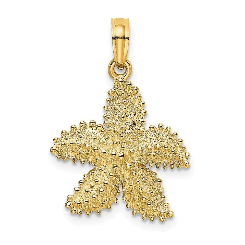 Diamond2Deal 14k Yellow Gold Textured Starfish Charm Pendant from Premium Outlets