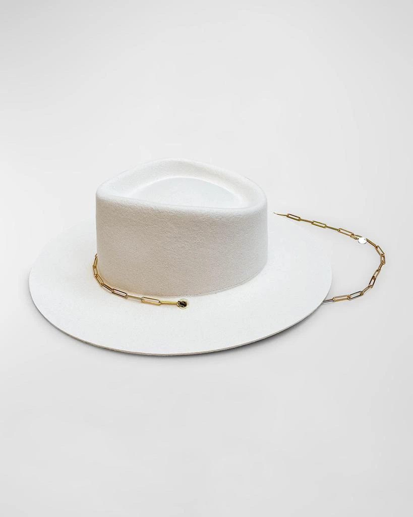 Van Palma Chain Detail Fedora Hat 0400001621371_BLACK?wid=600&  main image 4