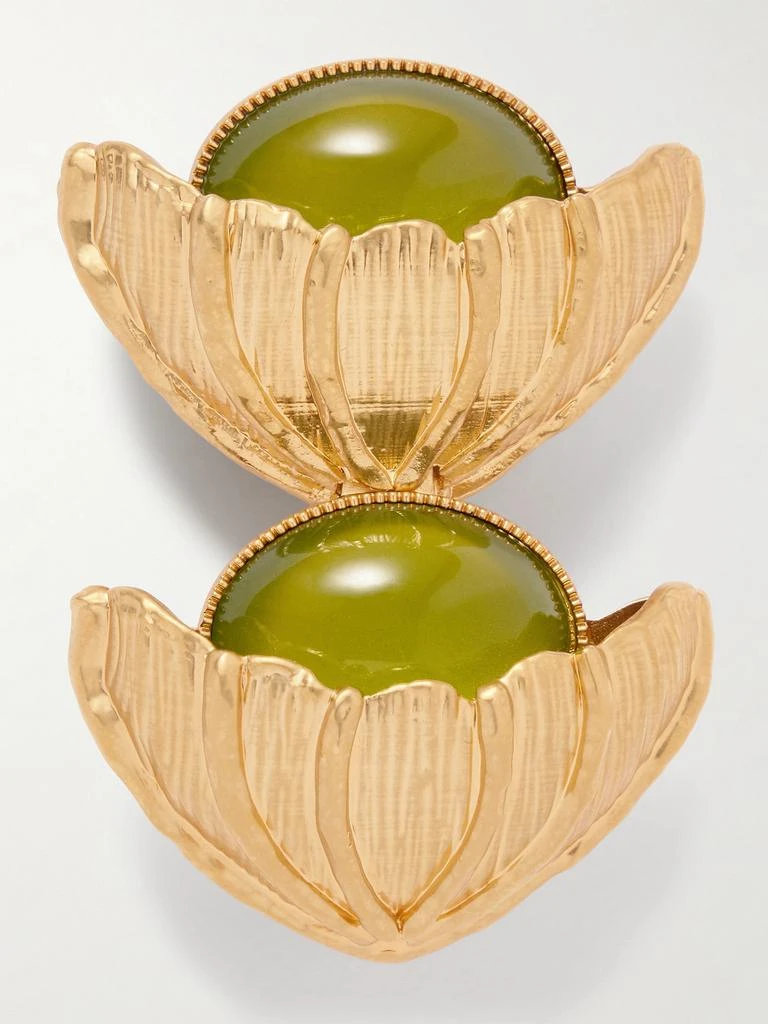 Sonia Petroff Retro Flower Gold-plated Crystal Brooch