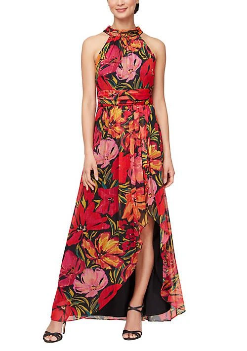SLNY Printed Halter Neck Maxi Dress 1