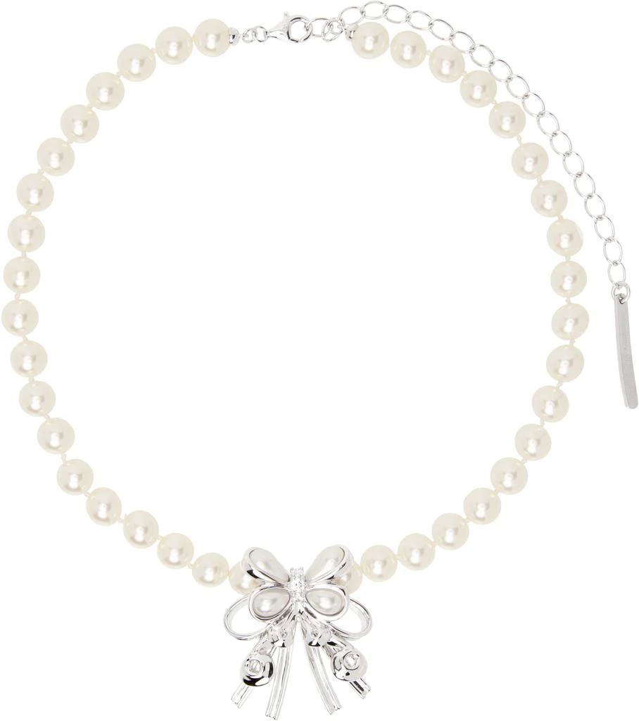 Shop White & Silver YVMIN Edition Pearl Butterfly Flower  display picture 2