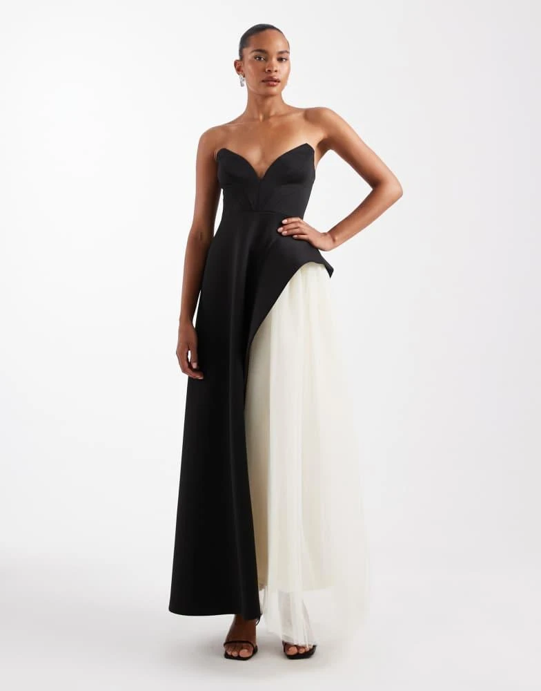 ASOS DESIGN Premium maxi dress with tulle skirt in black scuba-style fabric   On Sale Now with Up to 35% Off | Discover Exclusive Deals & Savings at  BeyondStyle  Authentic ASOS