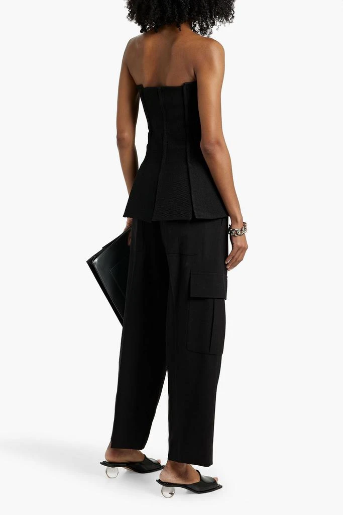 Proenza Schouler Corinne strapless gabardine peplum top 3