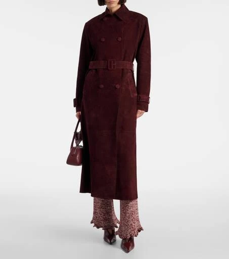 Nour Hammour Tate suede trench coat 6