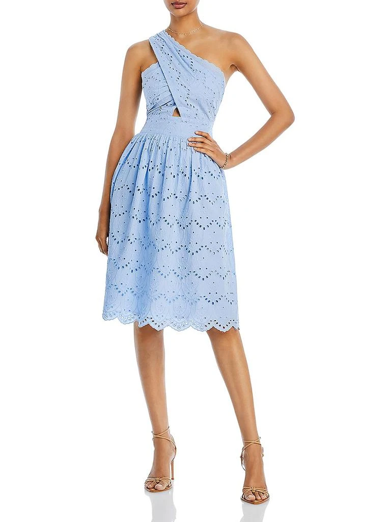 French Connection Appelona Womens One Shoulder Cutout Midi Dress 4