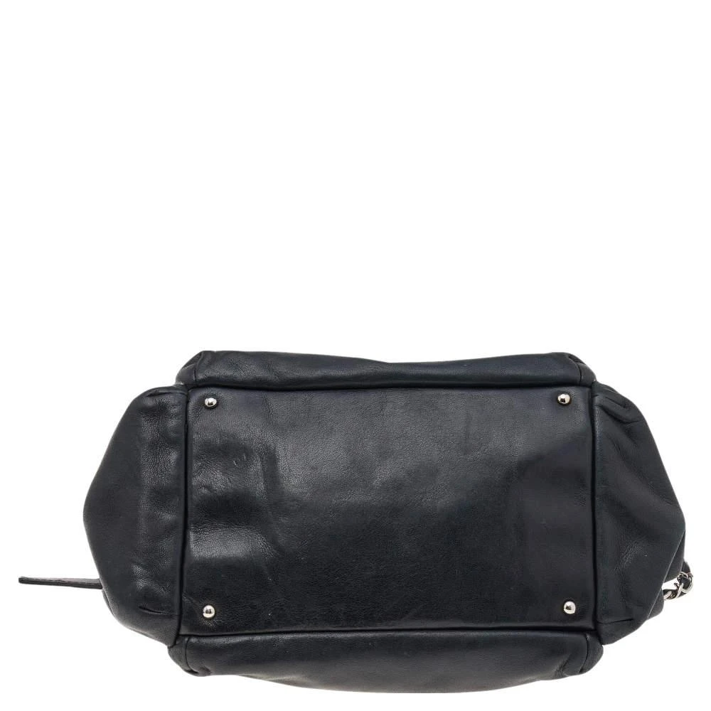 Chanel Chanel Black Leather Accordion Zipper Bag 6
