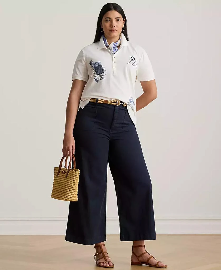 Ralph Lauren Plus Size Patchwork Piqué Polo Shirt 3