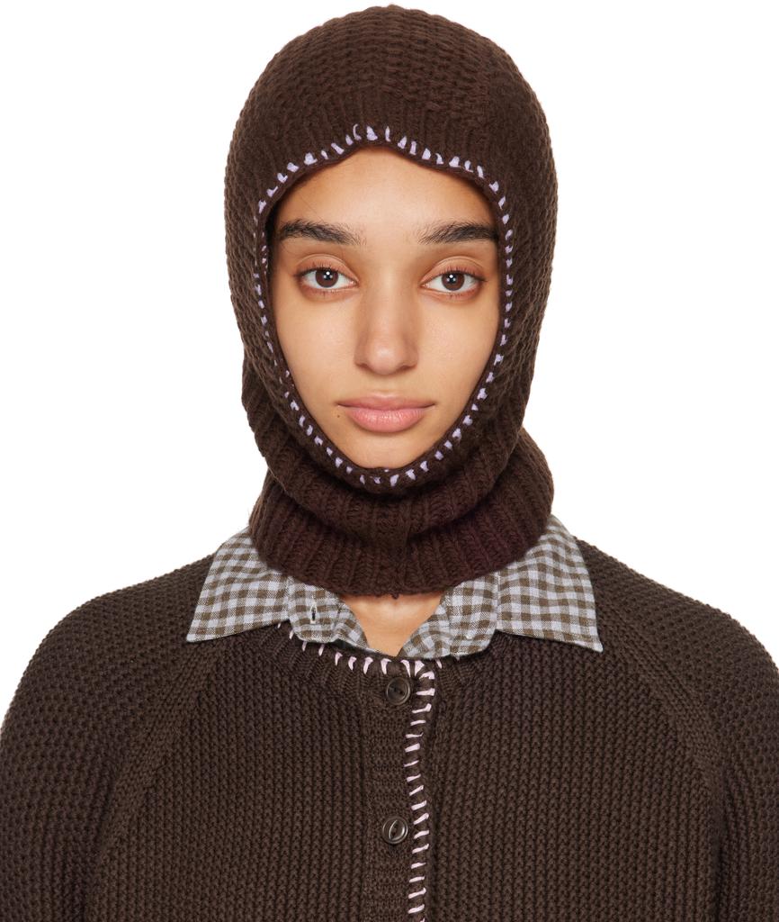 YMC YOU MUST CREATE Brown Wool Balaclava