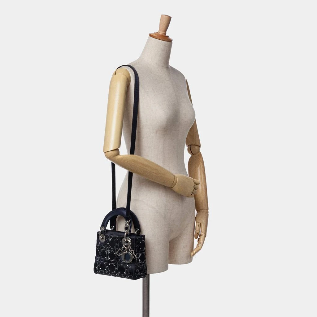 Dior Dior Black Mini Satin Cannage Strass Crystal Embellished Lady Dior Bag 2