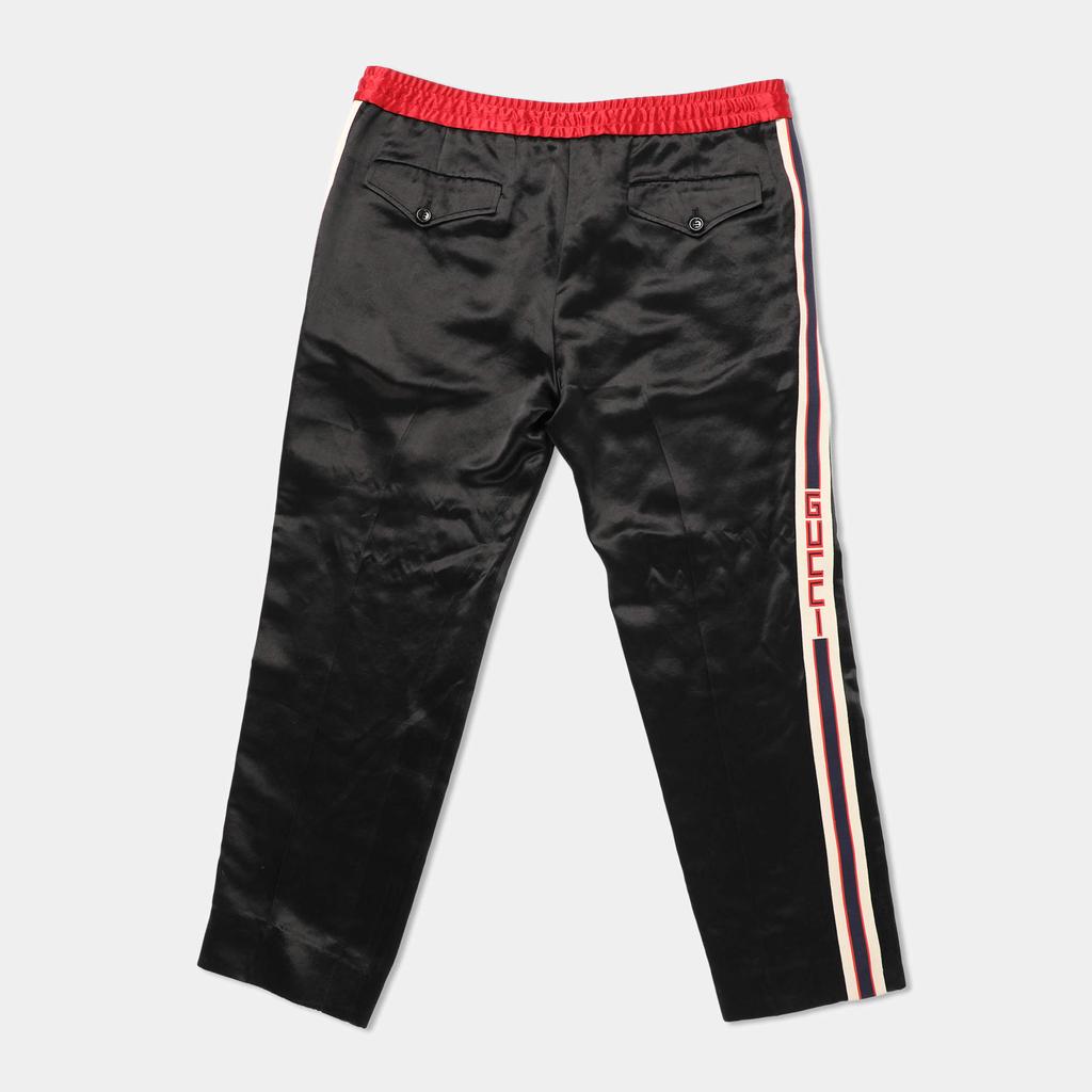 二手商品] Gucci Gucci Black Jersey Logo Tape Detail Track