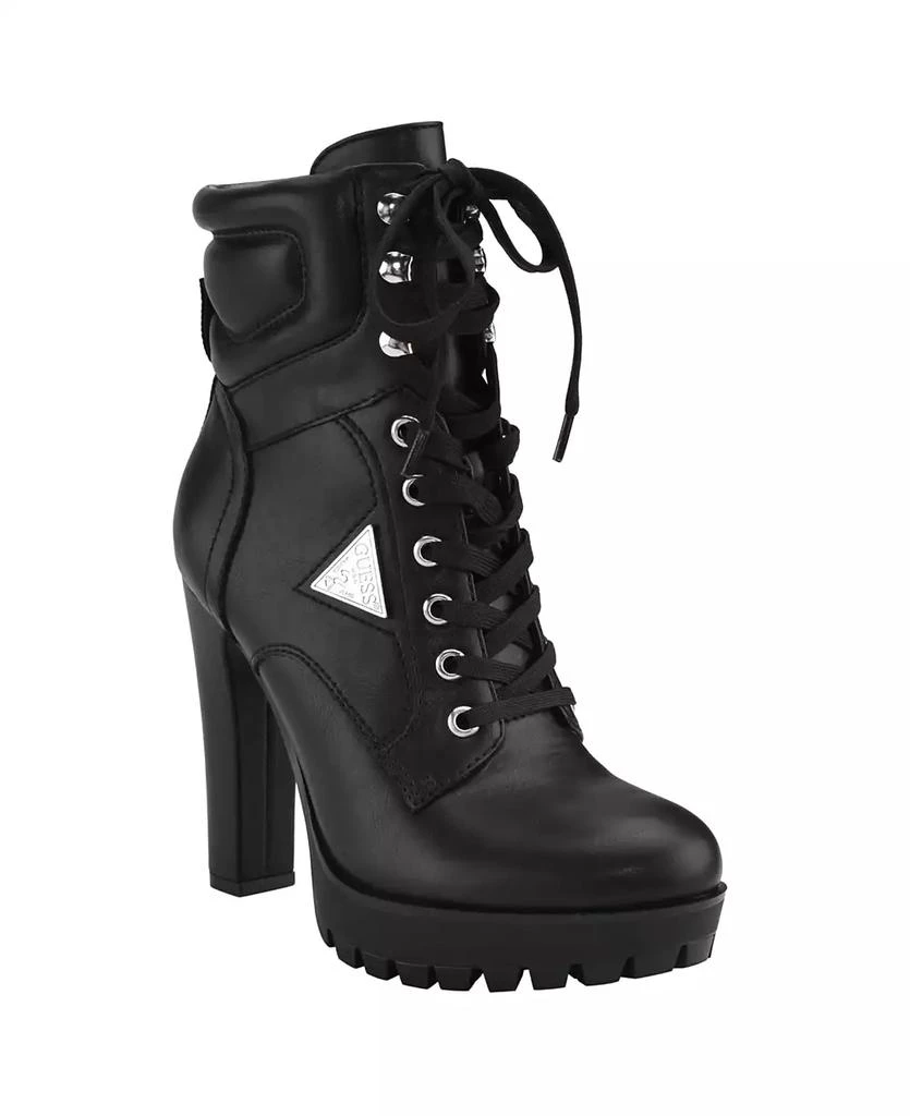 GUESS Women's Tanisa Heeled Lace-Up Platform Hikers Booties 1