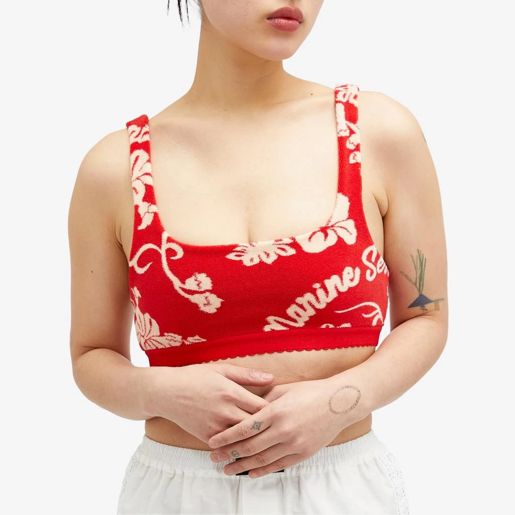 MARINE SERRE Marine Serre Jersey Jacquard Cropped Bralet Top 3