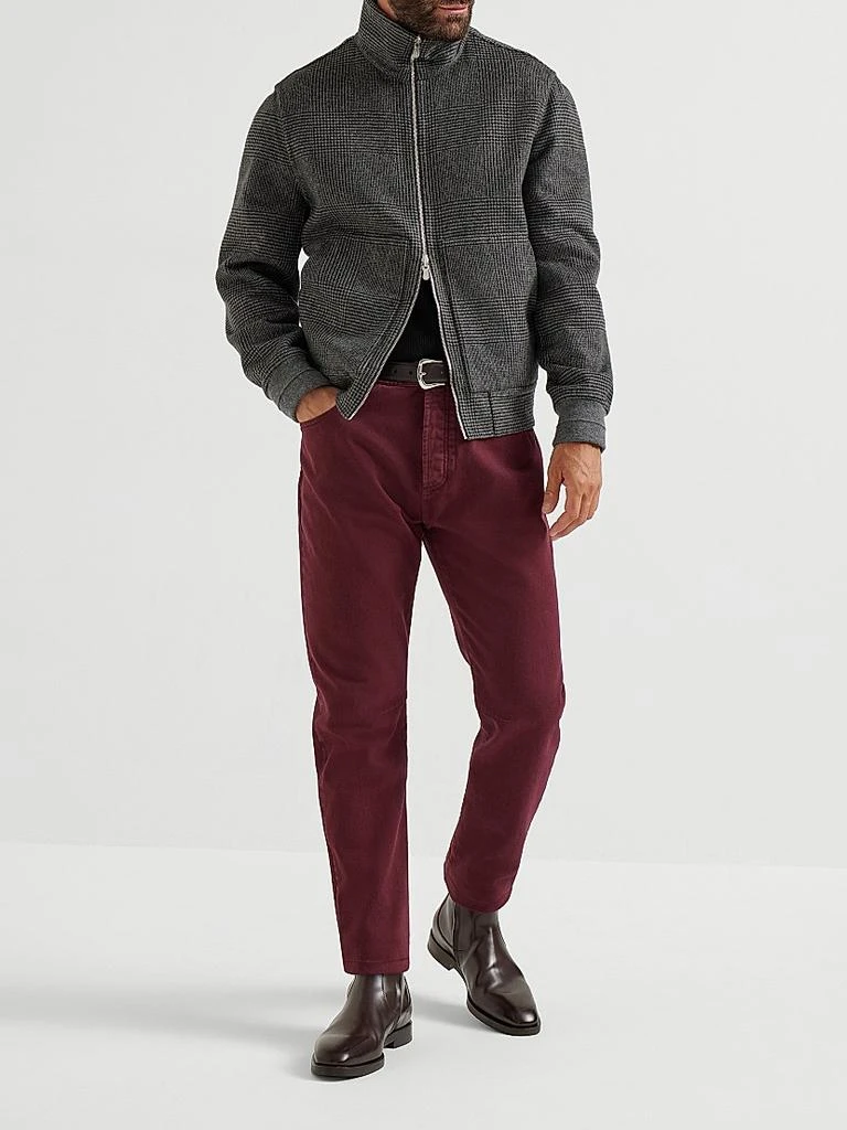 Brunello Cucinelli Cashmere English Rib Sweater with Henley Collar 6