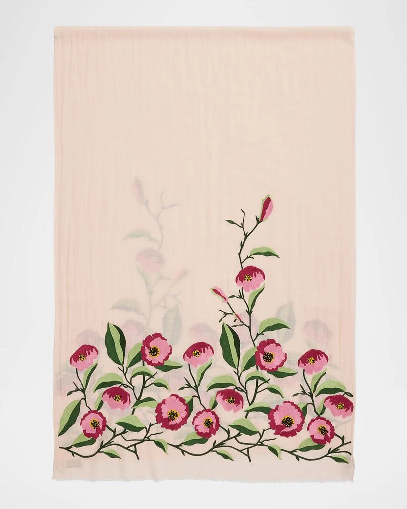 Janavi Big Blooming Merino Wool Blend Scarf 1