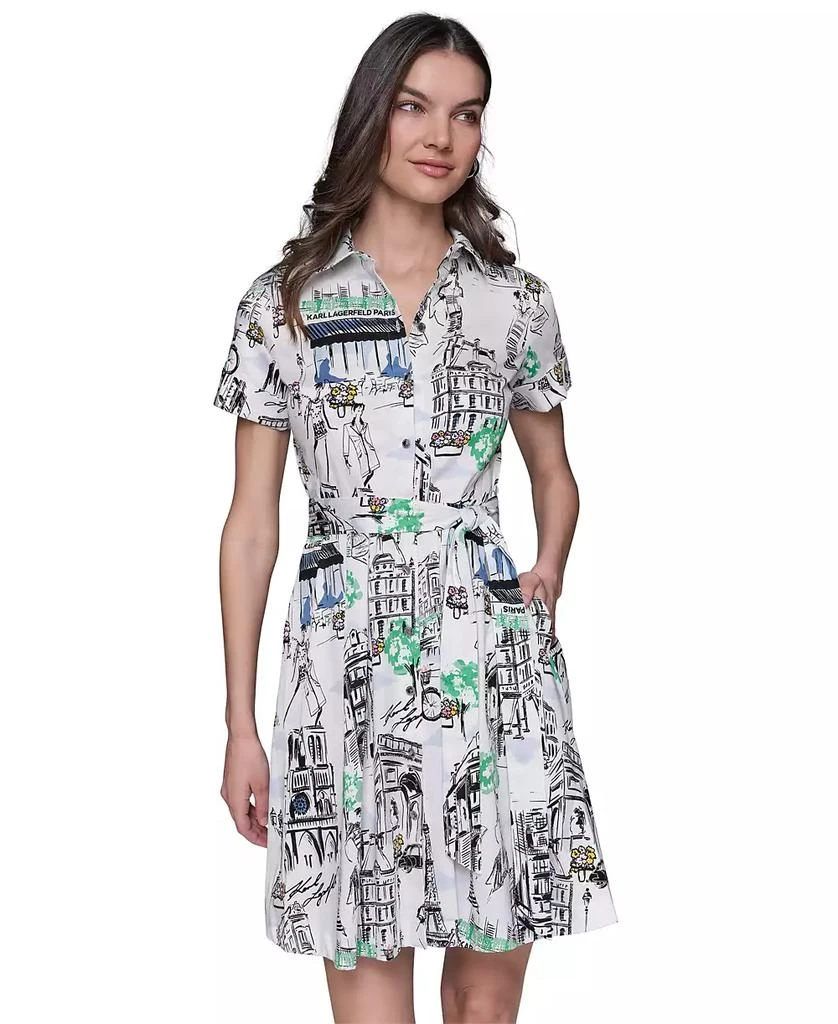 Karl Lagerfeld Paris Petite Short-Sleeve Shirtdress 2