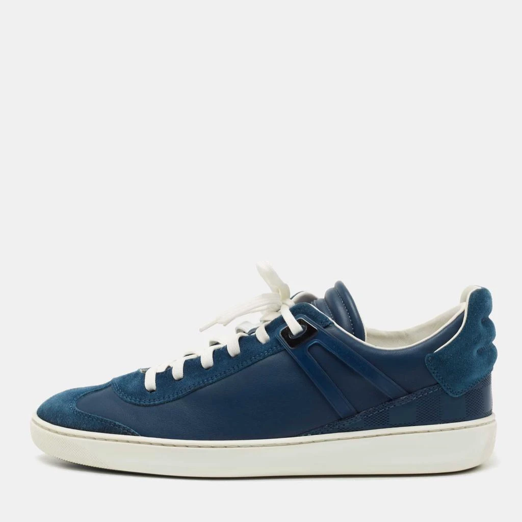 Louis Vuitton Louis Vuitton Blue Leather and Suede Low Top Sneakers Size 40.5 1