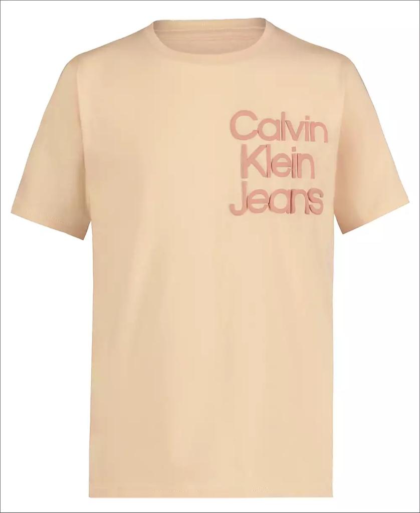 Calvin Klein Big Boys Left Chest Stack Short Sleeve T-Shirt