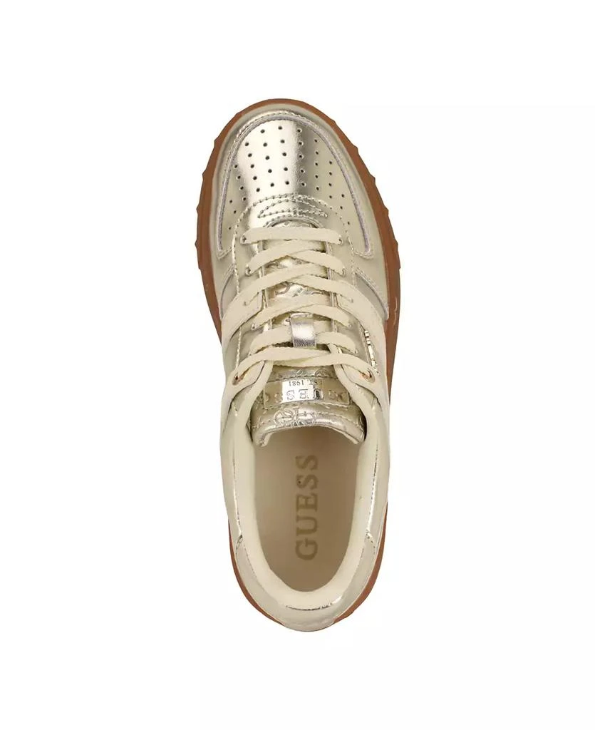 GUESS Women
s Inart Low Profile Sporty Gum Bottom Lace-Up Sneakers 4