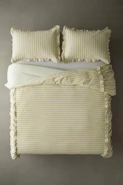 Urban Outfitters Striped Ruffle Duvet Cover 2