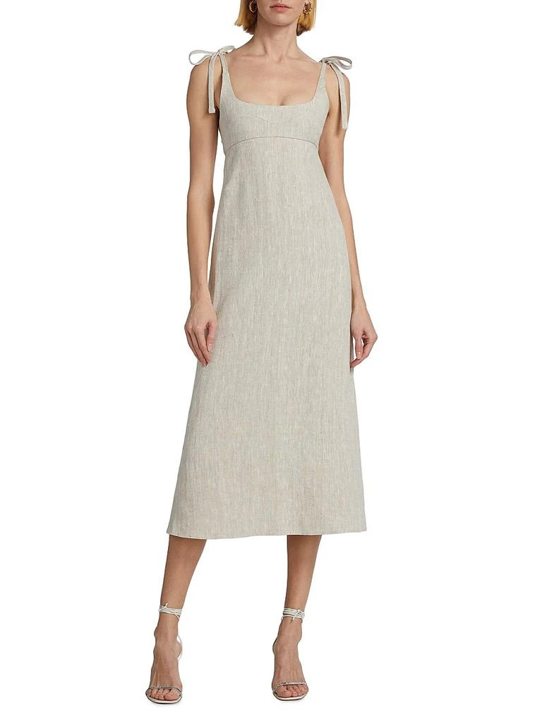 Wave Linen Tie-Strap Midi-Dress  On Sale Now with Up to 71% Off | Discover  Exclusive Deals & Savings at BeyondStyle  Authentic Liberowe  premier|midi-length|Women's|linen|women's apparel|dresses|sleeveless|women's|squareneck|a-line|solid  with Limited ...