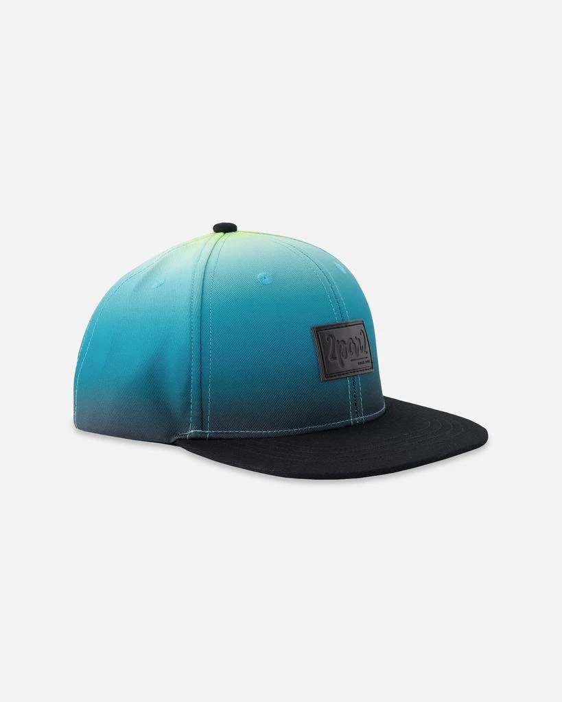 Deux par Deux Flat Brim Cap Lime To Black Gradient