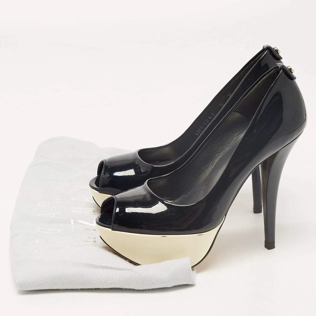 Stuart Weitzman Stuart Weitzman Black Patent Leather Platform Peep Toe Pumps Size 35.5 9